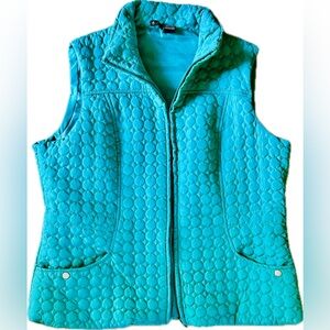 New Directions Quilted Turquoise Vest Sz XL